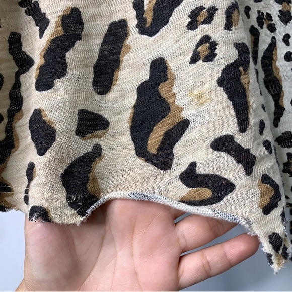 ATM Women's Natural Mixed Leopard Long Sleeve Tee Silver Pavement Size Medium - Picture 8 of 16